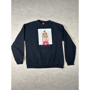 😍V/sual Sweatshirt Black Size Large- Model In Leggings Teasing 🤩🍒🍑